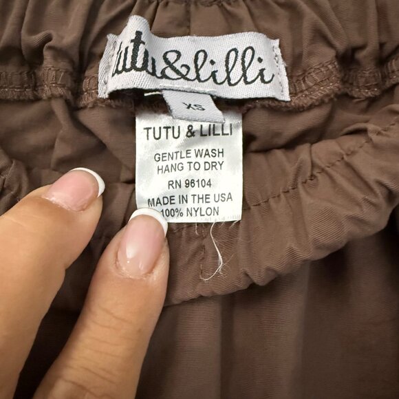 Tutu & Lilli Chocolate Brown Wide Leg Cargo Pull On Pants Womens Size XSmall - Picture 3 of 6
